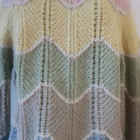 Womens LoveShackFancy Deena Pink-Multi Knit Cardigan Sweater M - Picture 6 of 8